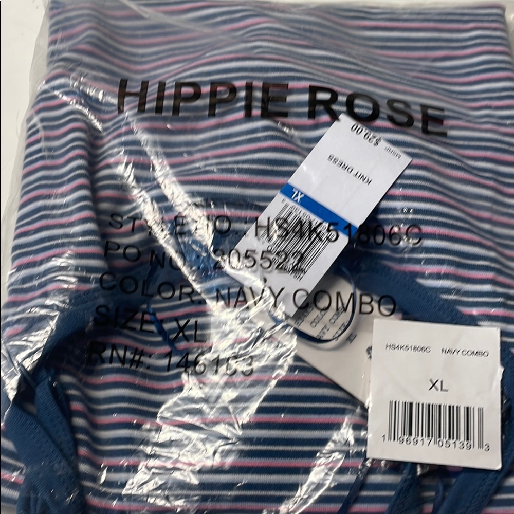 Hippie Rose Multicolor Striped Top XL